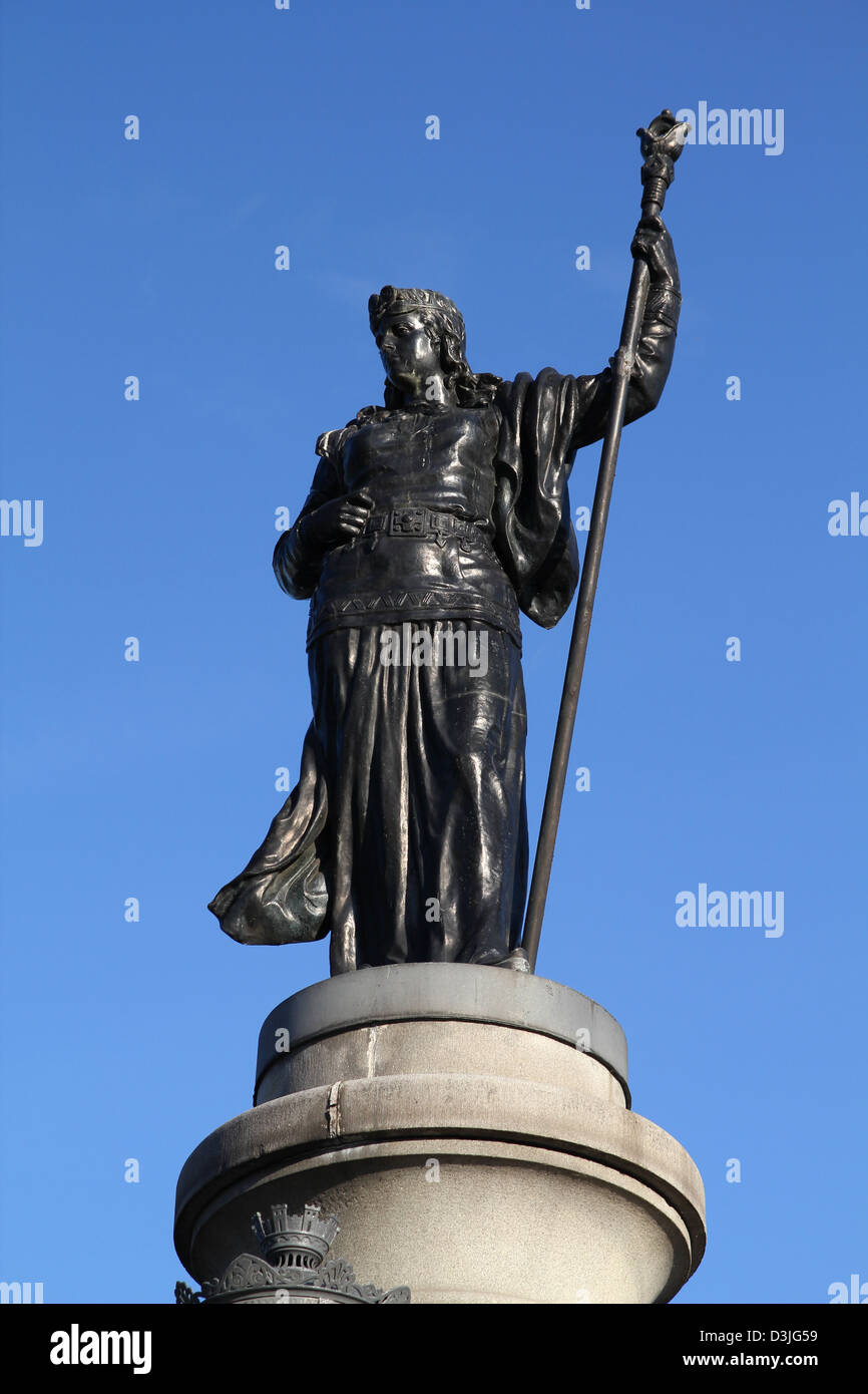 Stoccolma, Svezia. Statua di Norreno dea - Oden la moglie Frigg statua a Djurgardsbron (Djurgarden ponte). Foto Stock