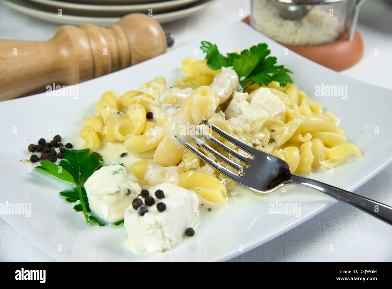 "Ricci" con gorgonzola e mascarpone Foto Stock