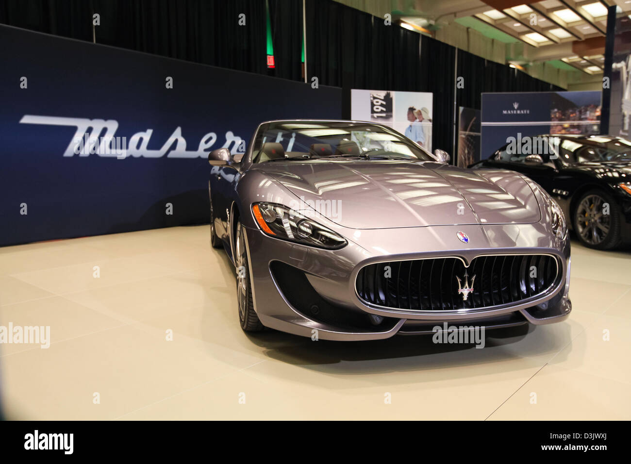 Shiny Silver nuova Maserati Foto Stock