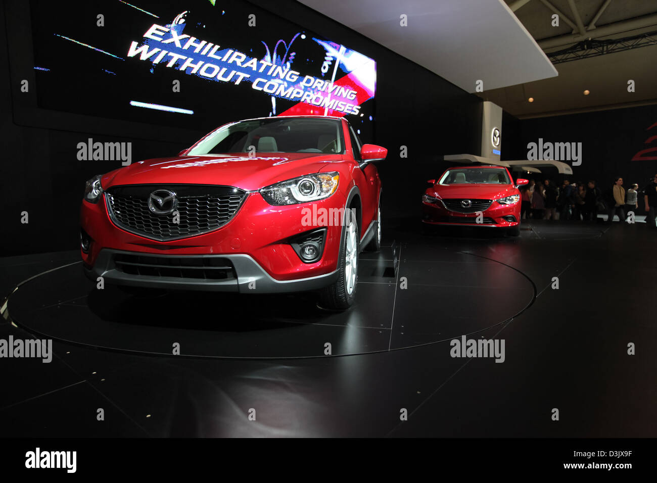 Rosso auto Mazda fase auto show Foto Stock