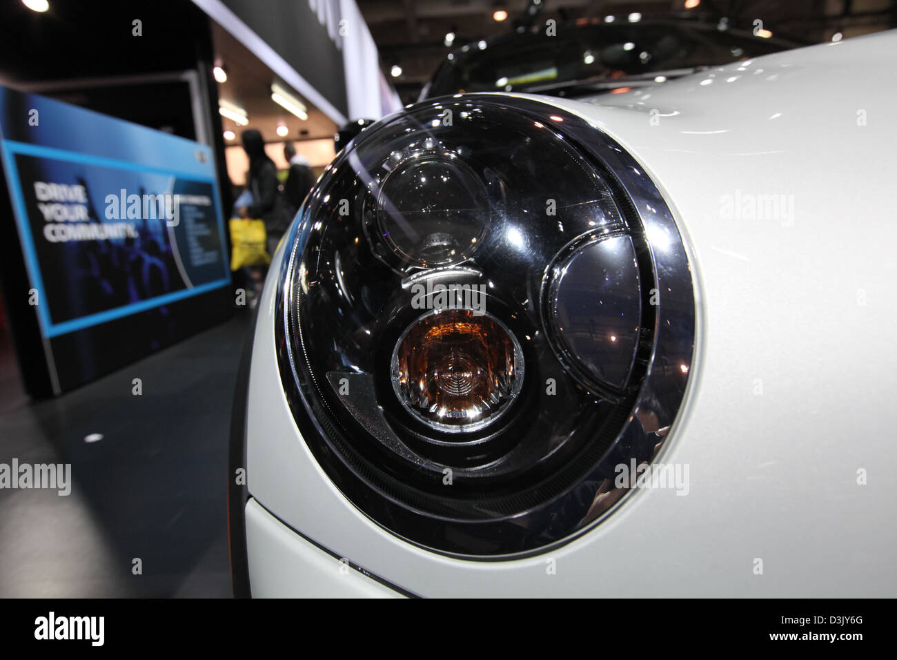 Mini Cooper luce testa closeup Foto Stock