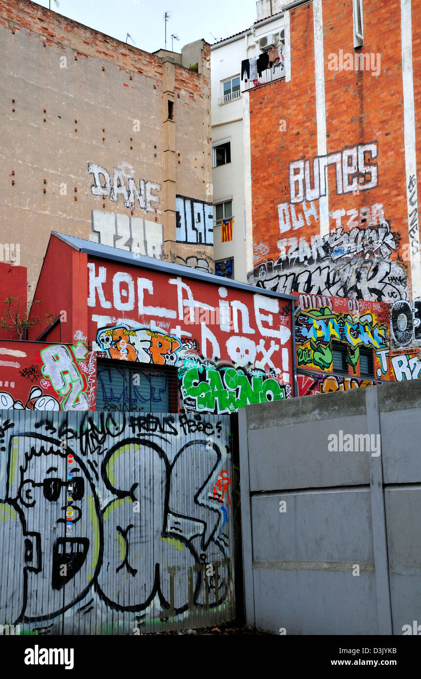 Barcellona, in Catalogna, Spagna. Graffiti. Foto Stock