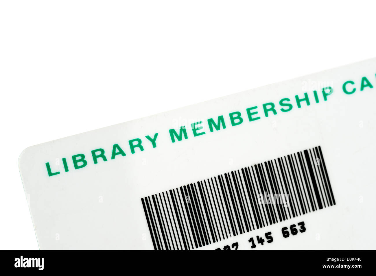 Un Inglese di autorità locale Biblioteca Membership Card, REGNO UNITO Foto Stock