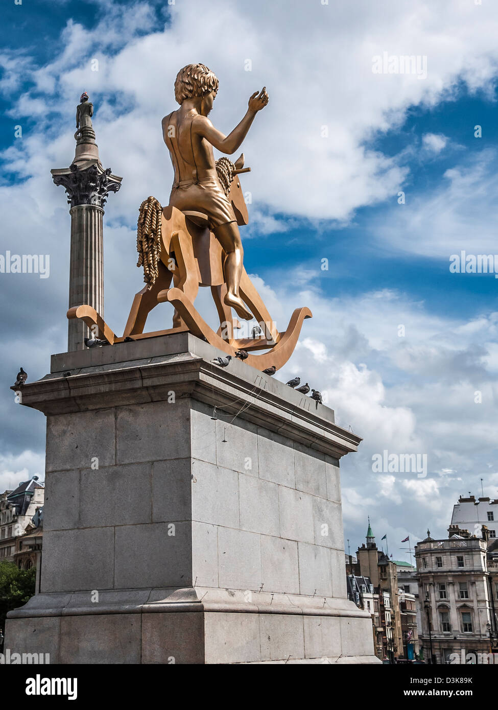 Strutture impotente, Fig. 101, quarto plinto, Trafalgar Square Foto Stock