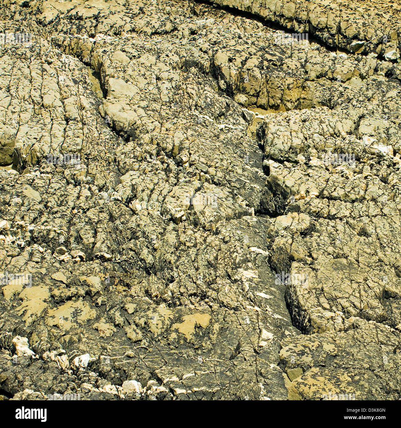 Rock e scogliere con una variegata geologia a marloes sands beach Pembrokeshire Coast National Park in tarda estate del Sud Ovest Wa Foto Stock