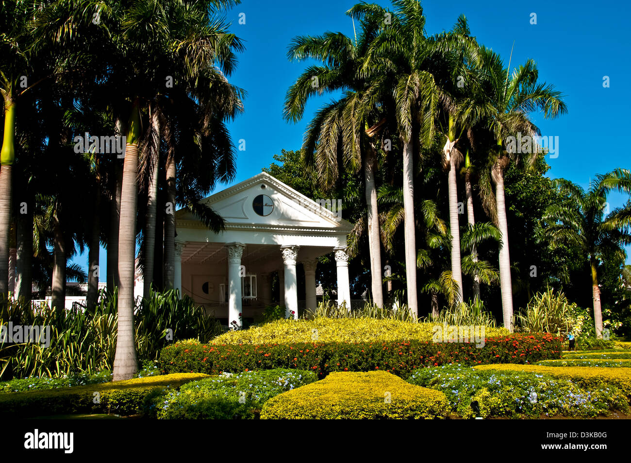 Lobby all'entrata edificio a mezza luna resort di lusso, Montego Bay Foto Stock