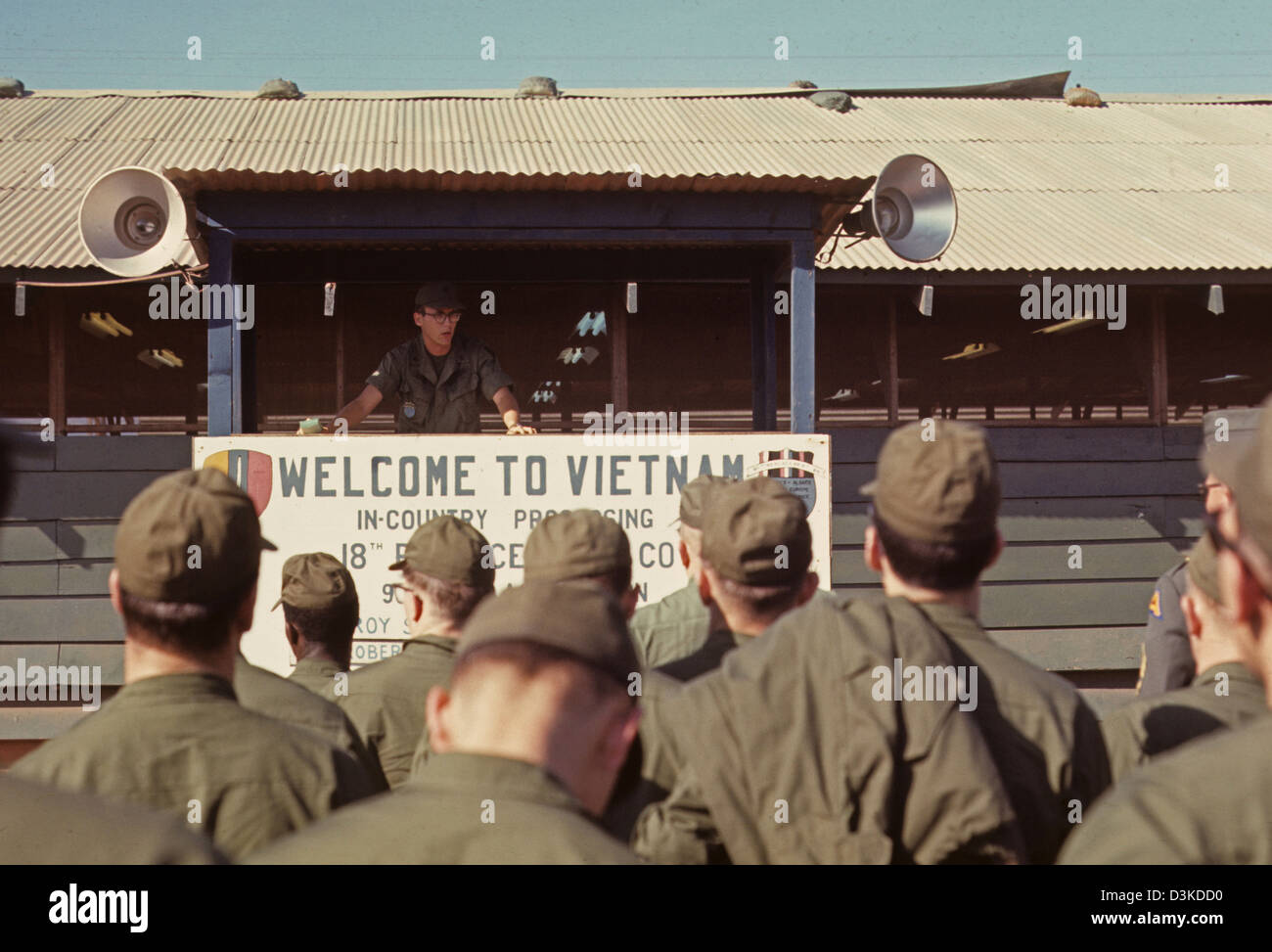 Novantesimo Battaglione di ricambio elaborazione nuovi soldati dell esercito che arrivano in Vietnam Foto Stock