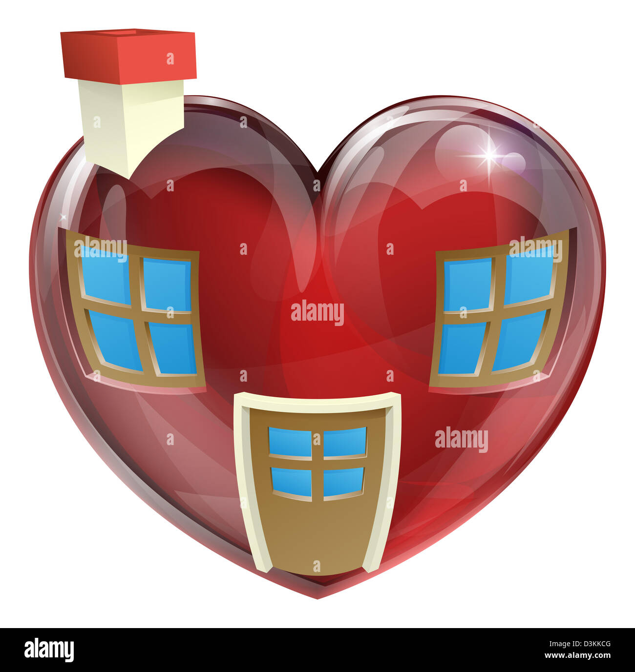 Una a forma di cuore il concetto della casa, per trovare la casa ideale o home. Utile per qualsiasi tipo di immobili o agente immobiliare uso correlato Foto Stock