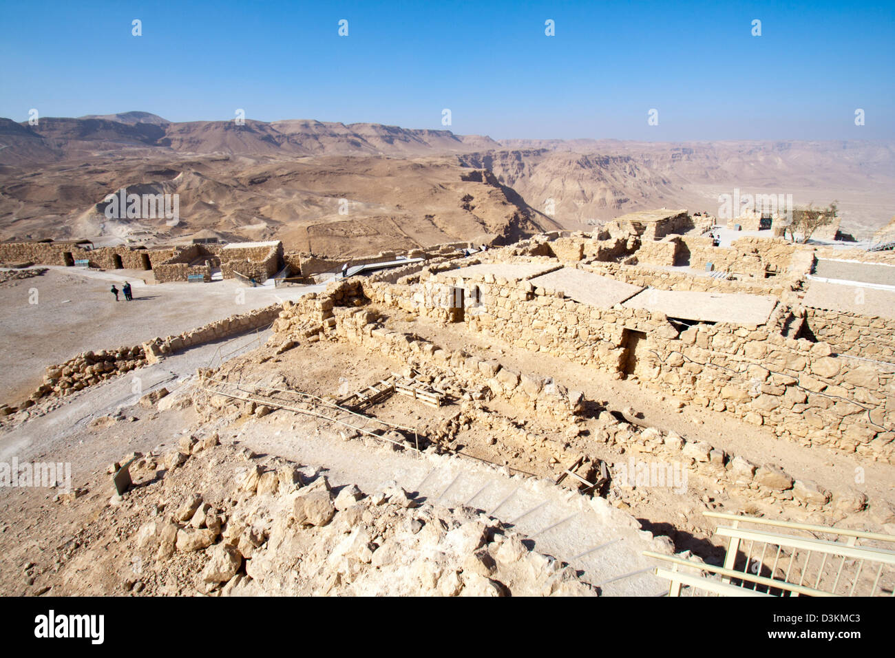 Rovine dell'antica fortezza di Masada in Israele Foto Stock
