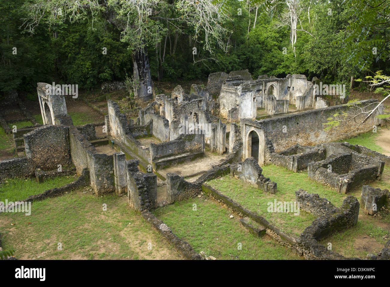 Il palazzo, rovine di Gedi, Watamu, Kenya Foto Stock
