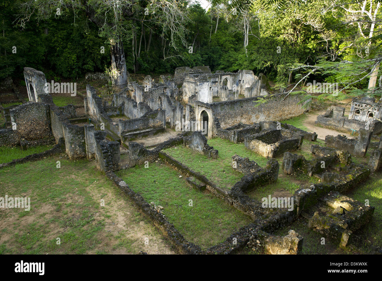 Il palazzo, rovine di Gedi, Watamu, Kenya Foto Stock
