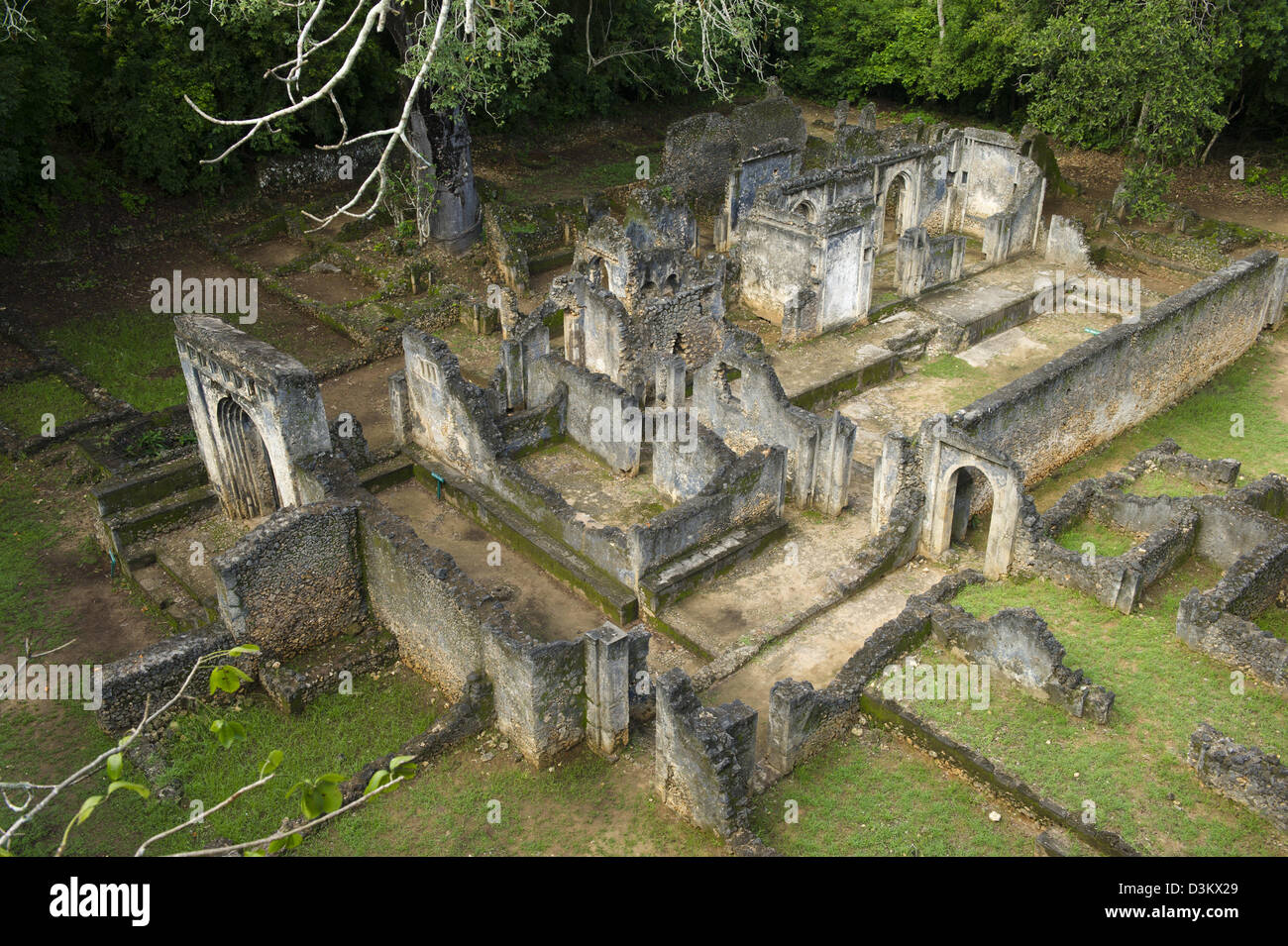 Il palazzo, rovine di Gedi, Watamu, Kenya Foto Stock