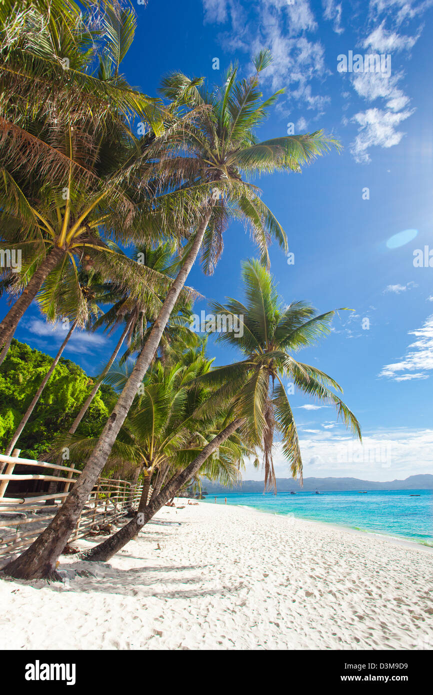 Idilliaco scenario tropicale, Filippine, Boracay Island Foto Stock