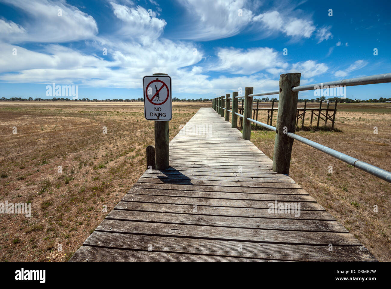 Il lago di Wallace prosciugato nel corso di un periodo di siccità in Australia. Foto Stock