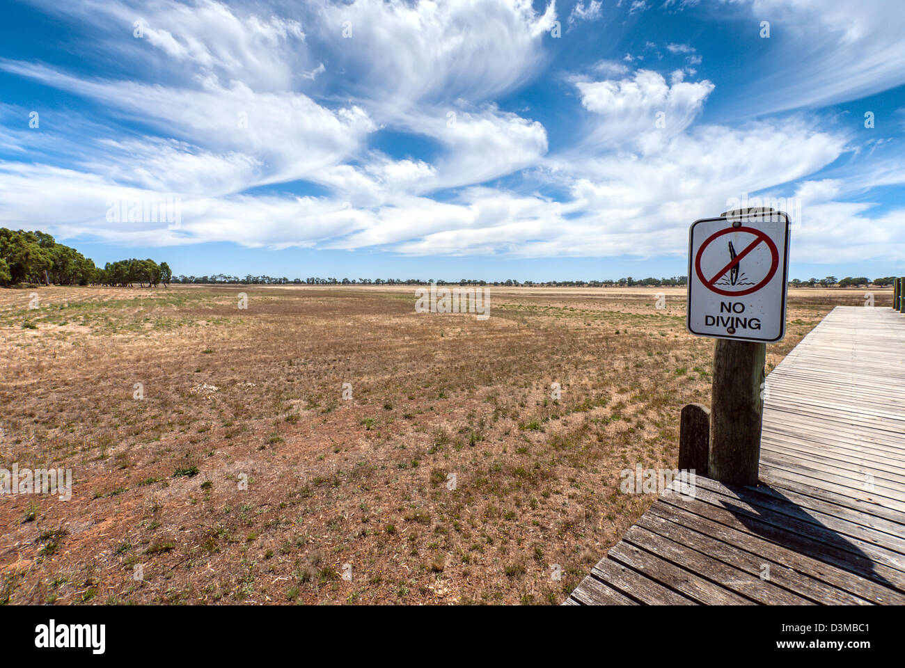 Il lago di Wallace prosciugato nel corso di un periodo di siccità in Australia. Foto Stock