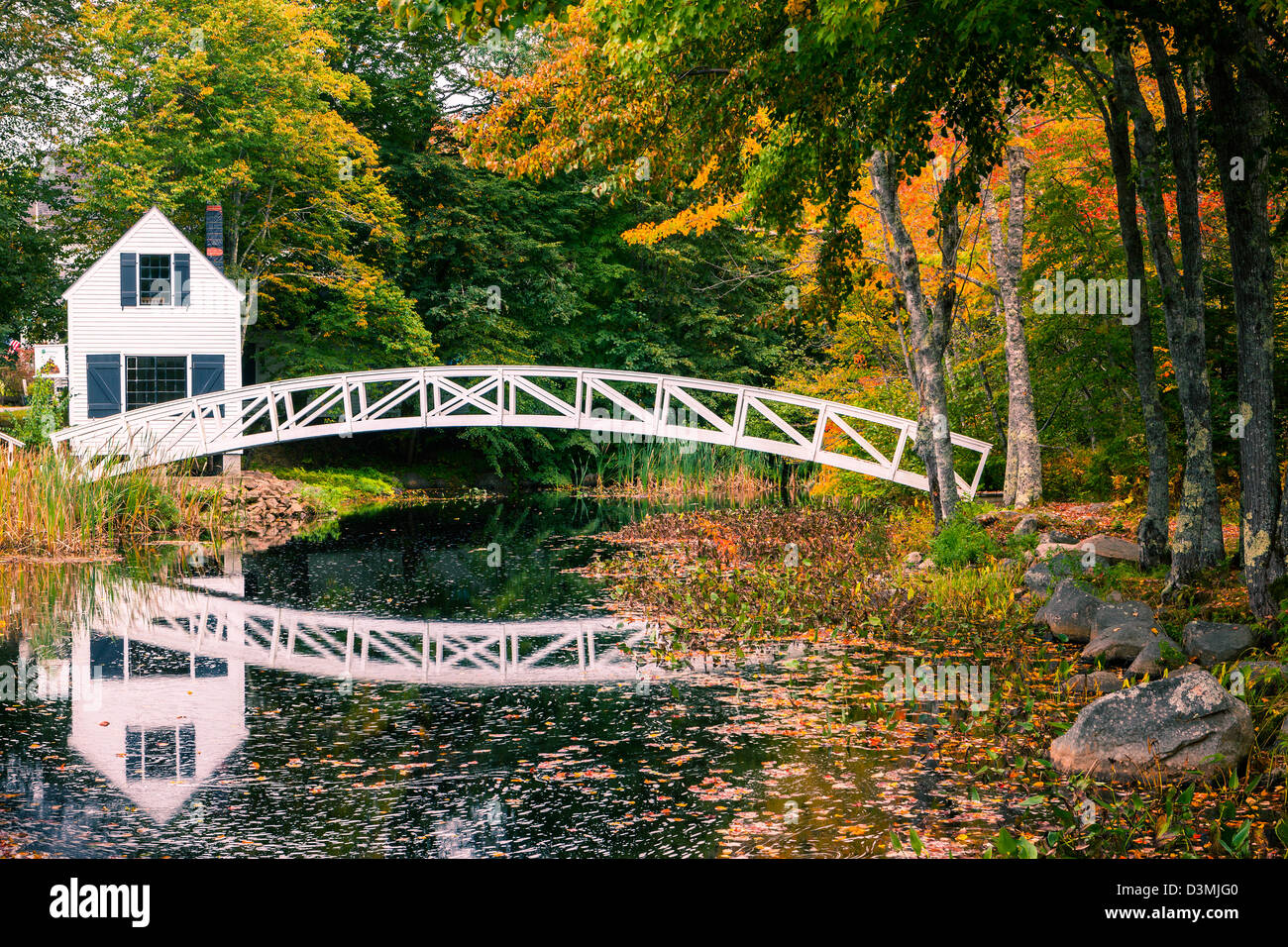 Ponte di Somesville, Acadia N.P, Maine, Stati Uniti d'America Foto Stock