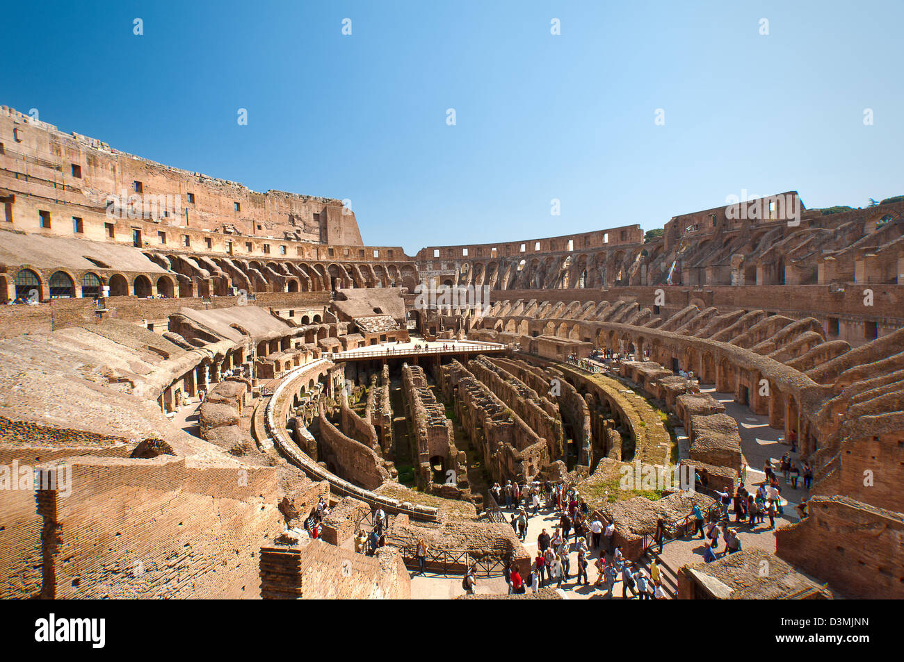 Vista interna del Colosseo di Roma antica Foto Stock