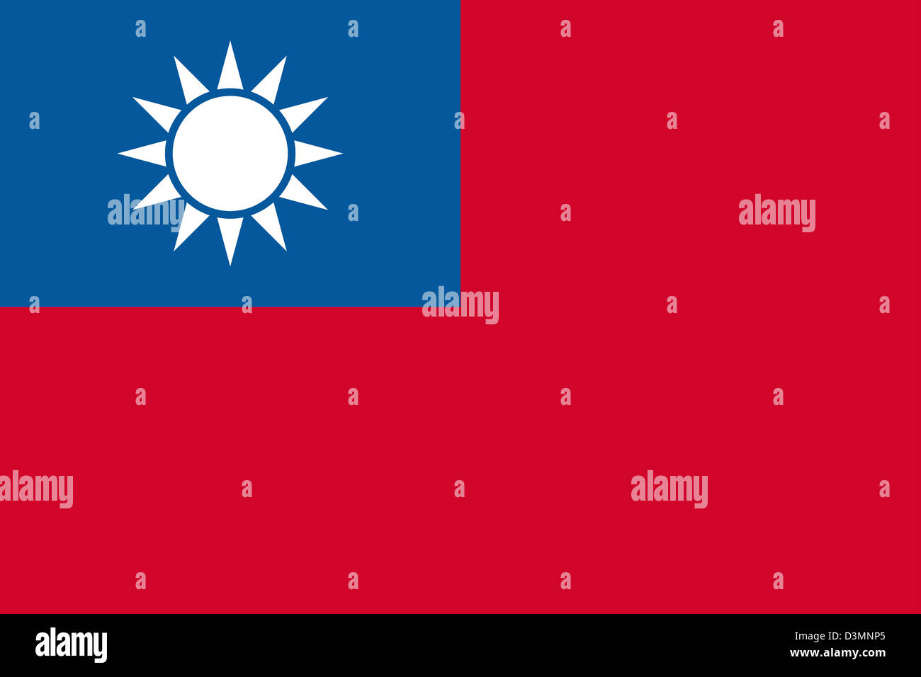 Bandiera della Repubblica di Cina (Taiwan). Foto Stock