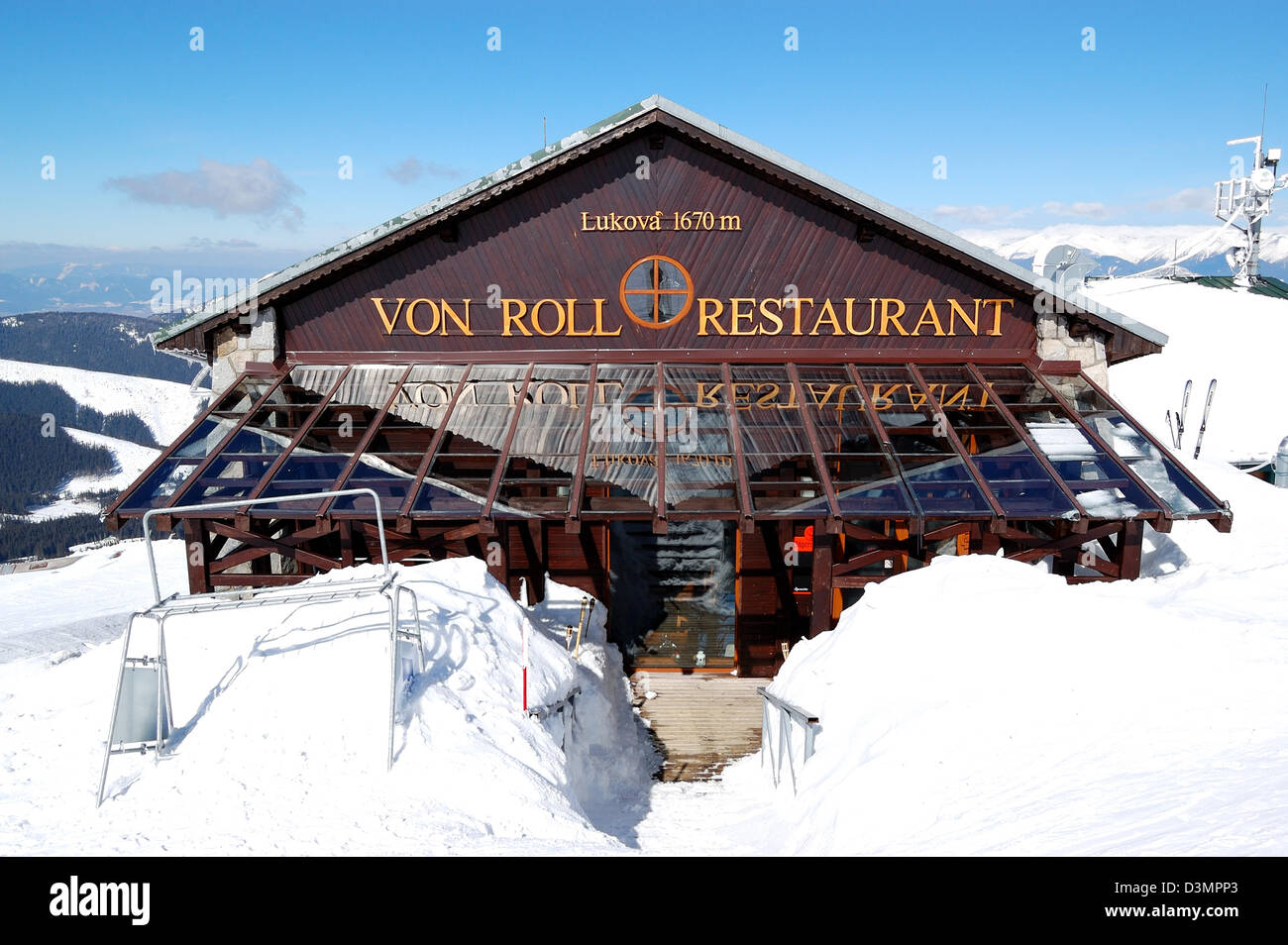 Von Roll ristorante a Jasna Bassi Tatra, Slovacchia Foto Stock