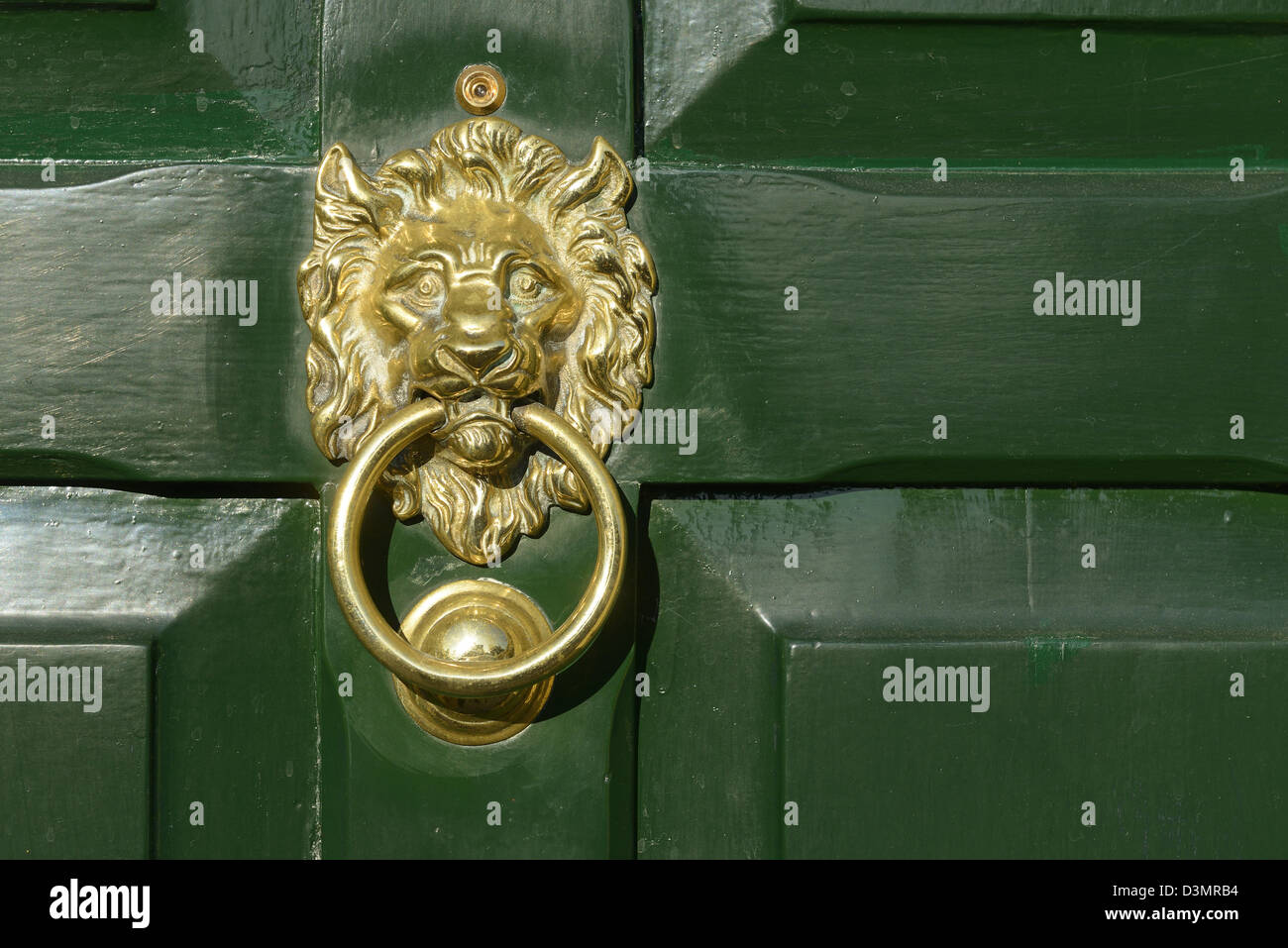 Batacchio Per Porta Con Testa Di Leone In Ghisa - Stile Vintage Dorato - Foto 5
