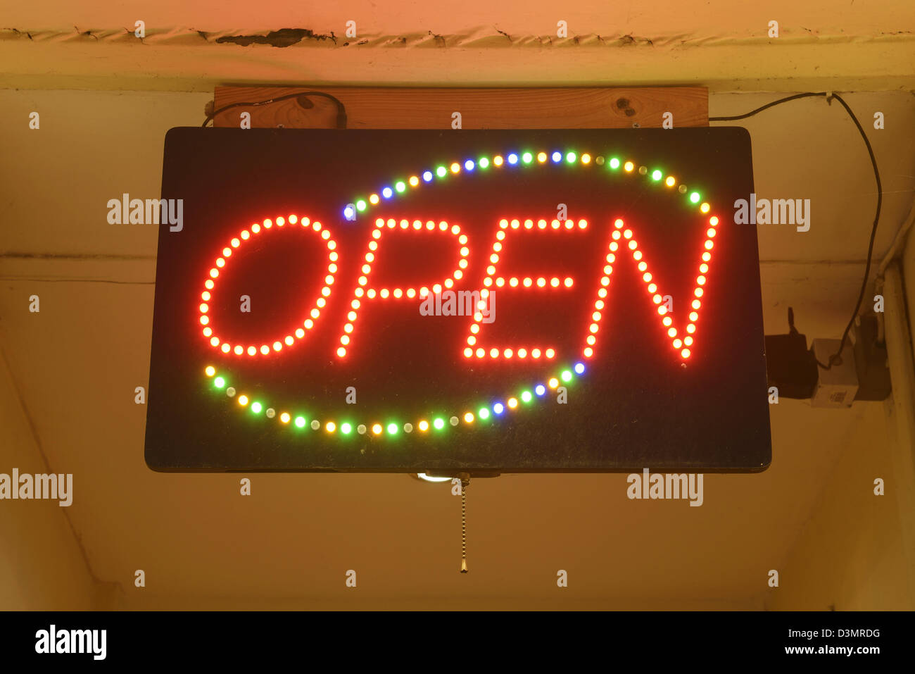 LED Open segno Foto Stock