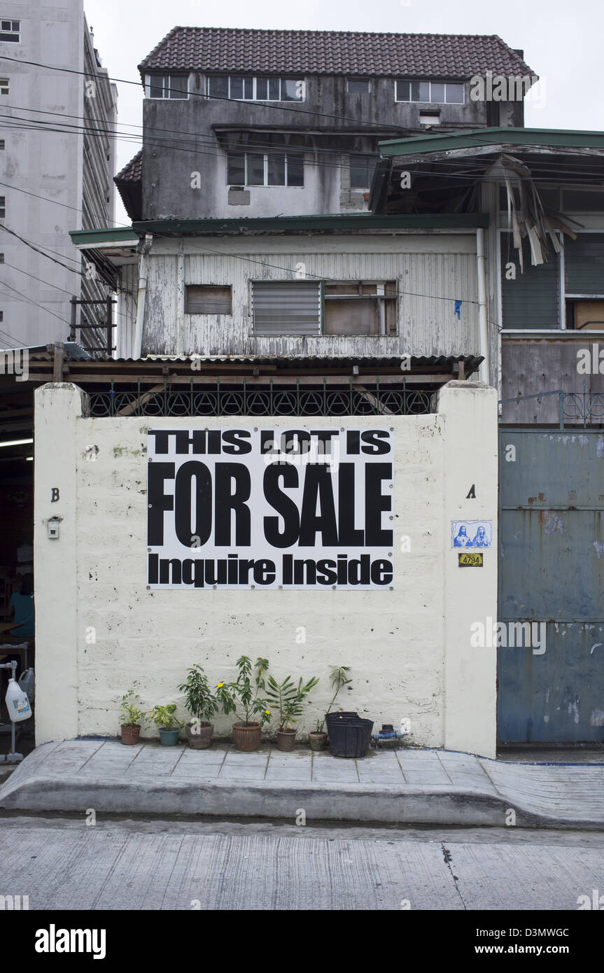 Casa o il lotto in vendita Manila Foto Stock