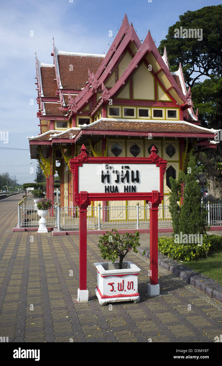 Stazione Ferroviaria di Hua Hin Tailandia Foto Stock