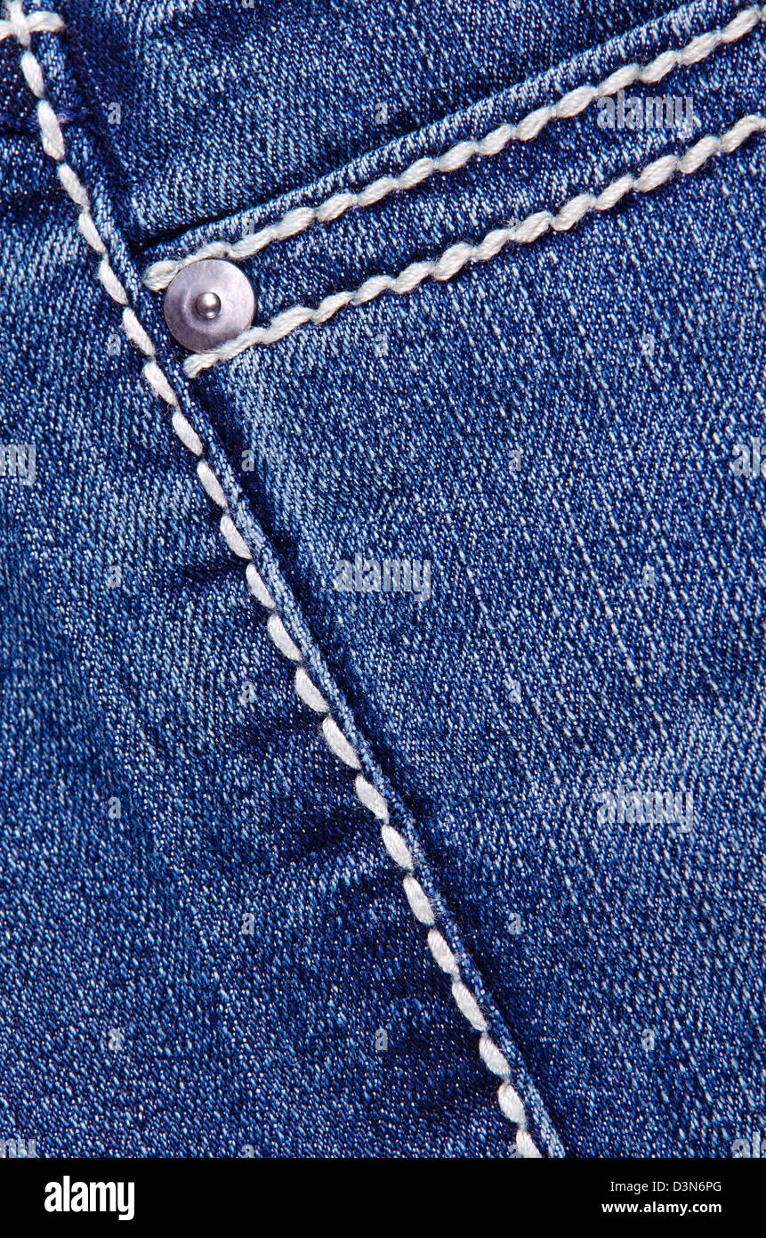 Jeans blu dettagli per sfondo testurizzata Foto Stock