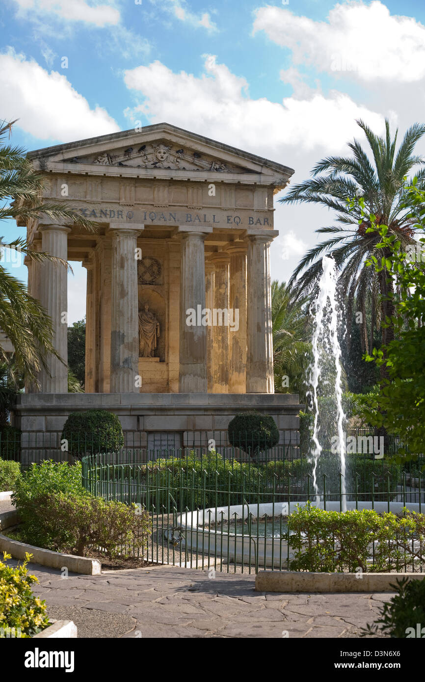 La Valletta, Malta, il memoriale di Alexander Ball nella forma di un romano tempio in marmo Foto Stock