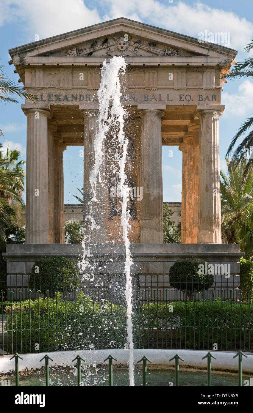La Valletta, Malta, il memoriale di Alexander Ball nella forma di un romano tempio in marmo Foto Stock
