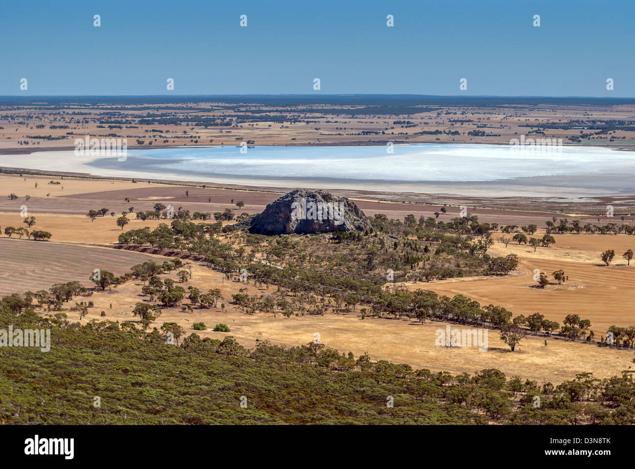 Lago di Mitre è quasi un sale secco pan durante un periodo di siccità in Australia Foto Stock