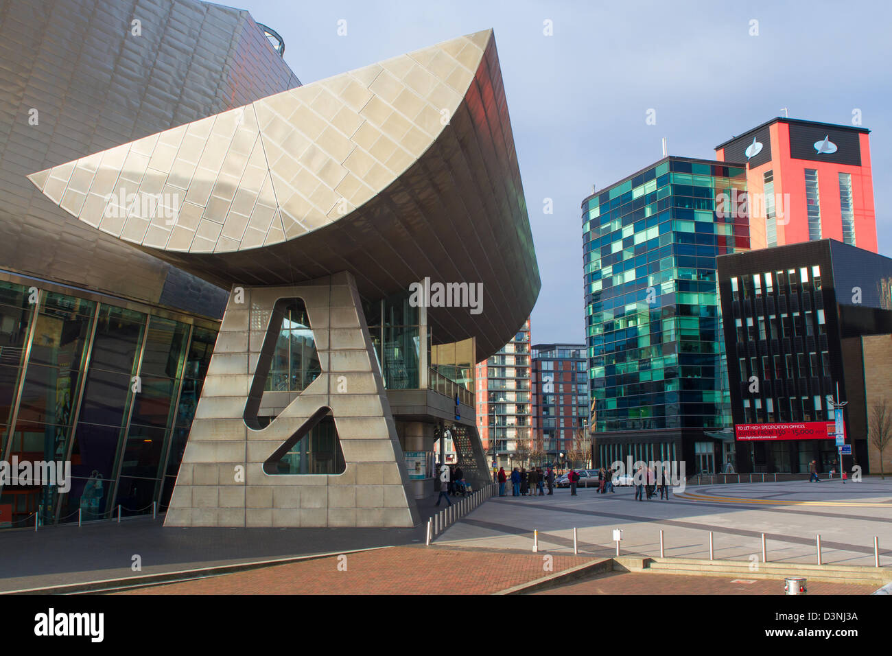Il Lowry Theatre e Galleria a Salford Quays Foto Stock