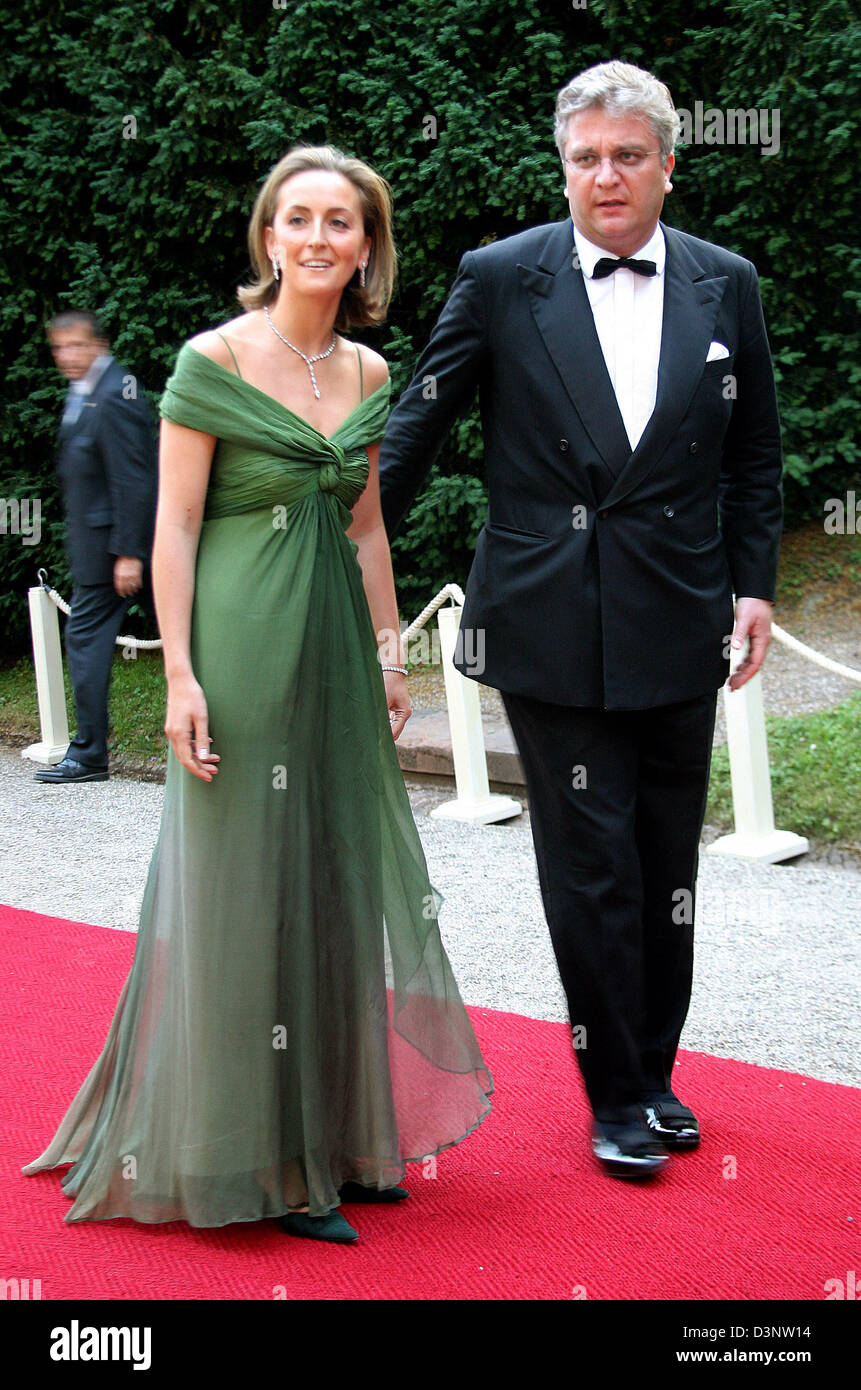 Belgio del Principe Laurent e la principessa Claire arriva a celebrare il Granduca Henri e la Granduchessa Maria Teresa nozze d argento al castello di Berg in Lussemburgo, Sabato, 01 luglio 2006. Foto: Albert Nieboer FUORI DEI PAESI BASSI Foto Stock