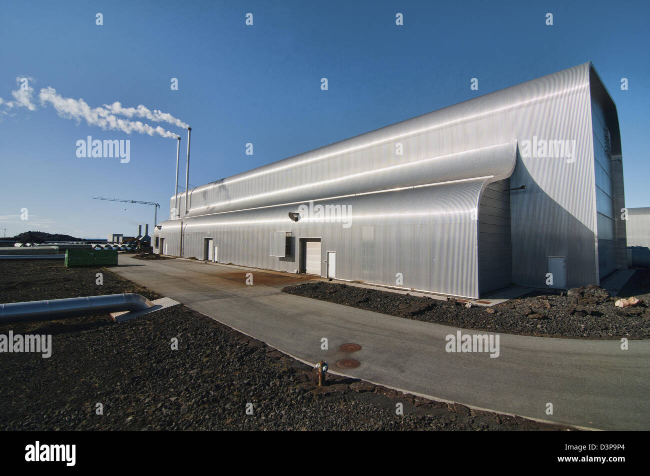Il Reykjanes Power Station, un impianto di energia geotermica nel sud dell'Islanda Foto Stock