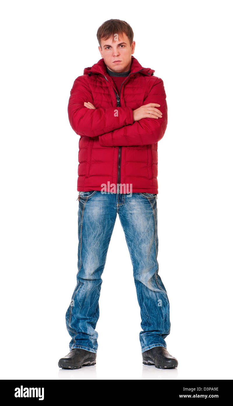 Uomo in abbigliamento invernale Foto Stock