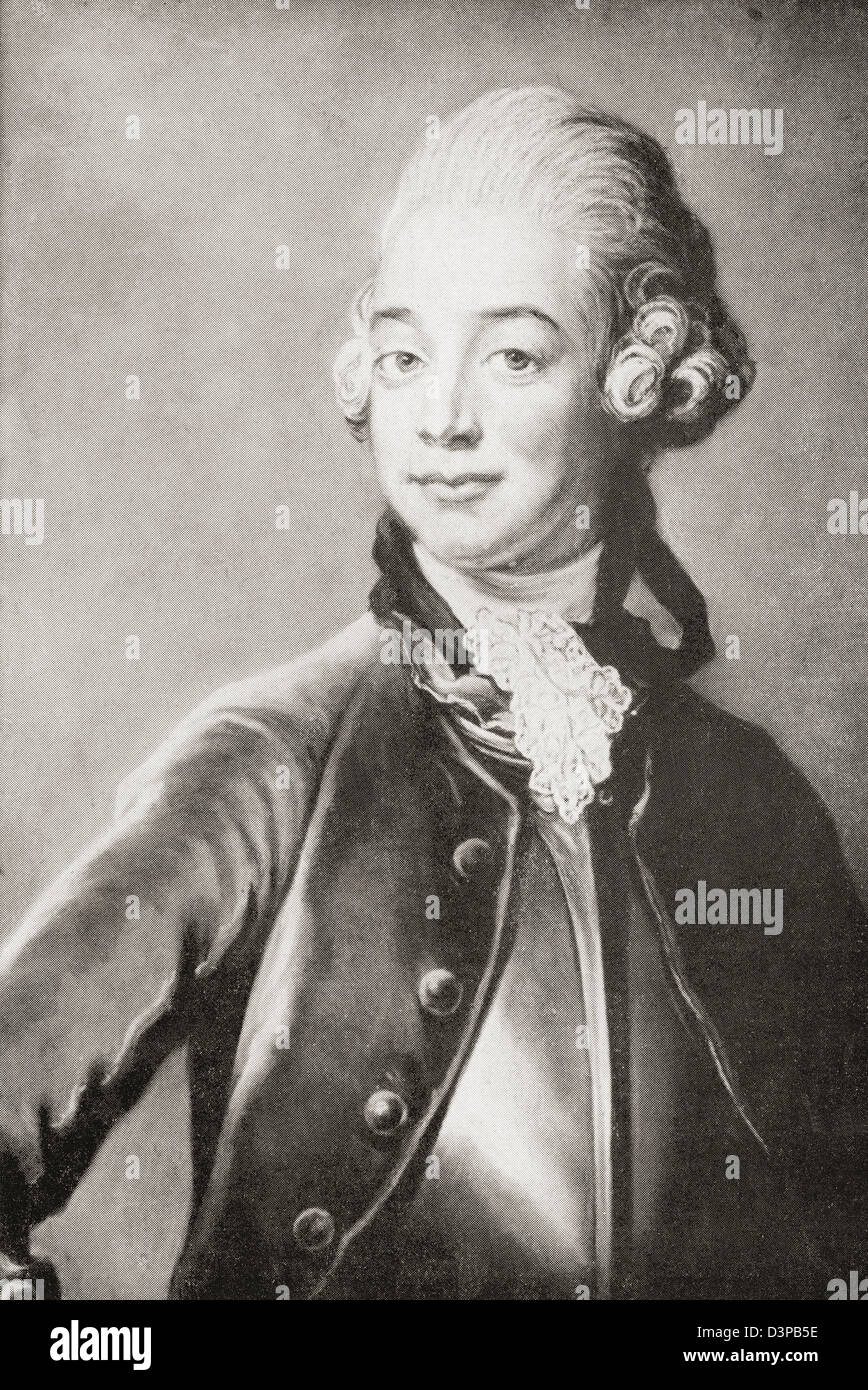 Conte Hans Axel von Fersen, 1755 - 1810. Conteggio svedese, il Tenente Generale nella Royal Esercito Svedese, Signore del reame, Diplomat. Foto Stock