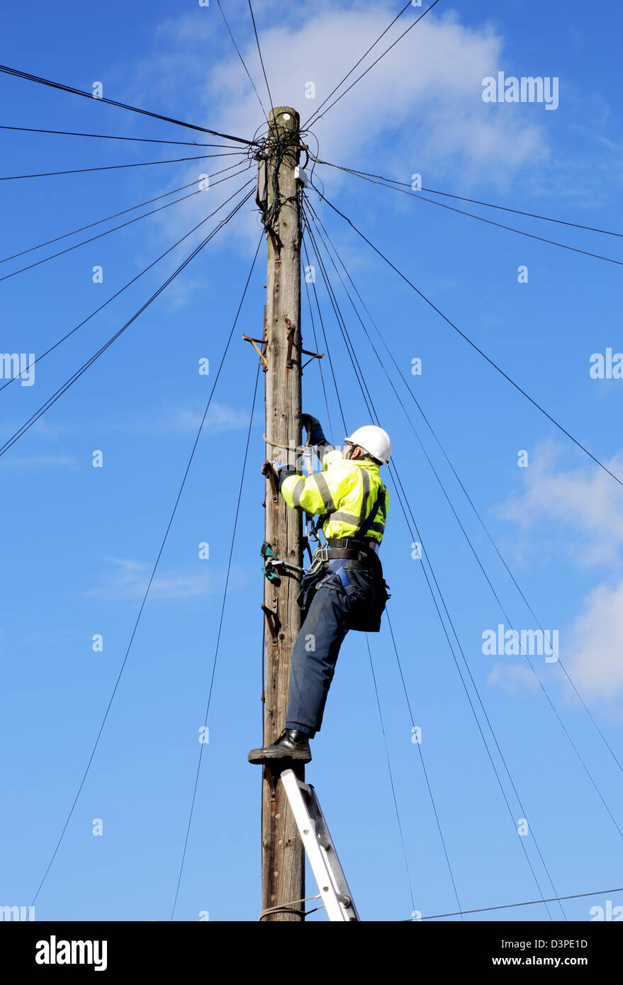 Ingegnere del telefono sul posto di lavoro. Foto Stock
