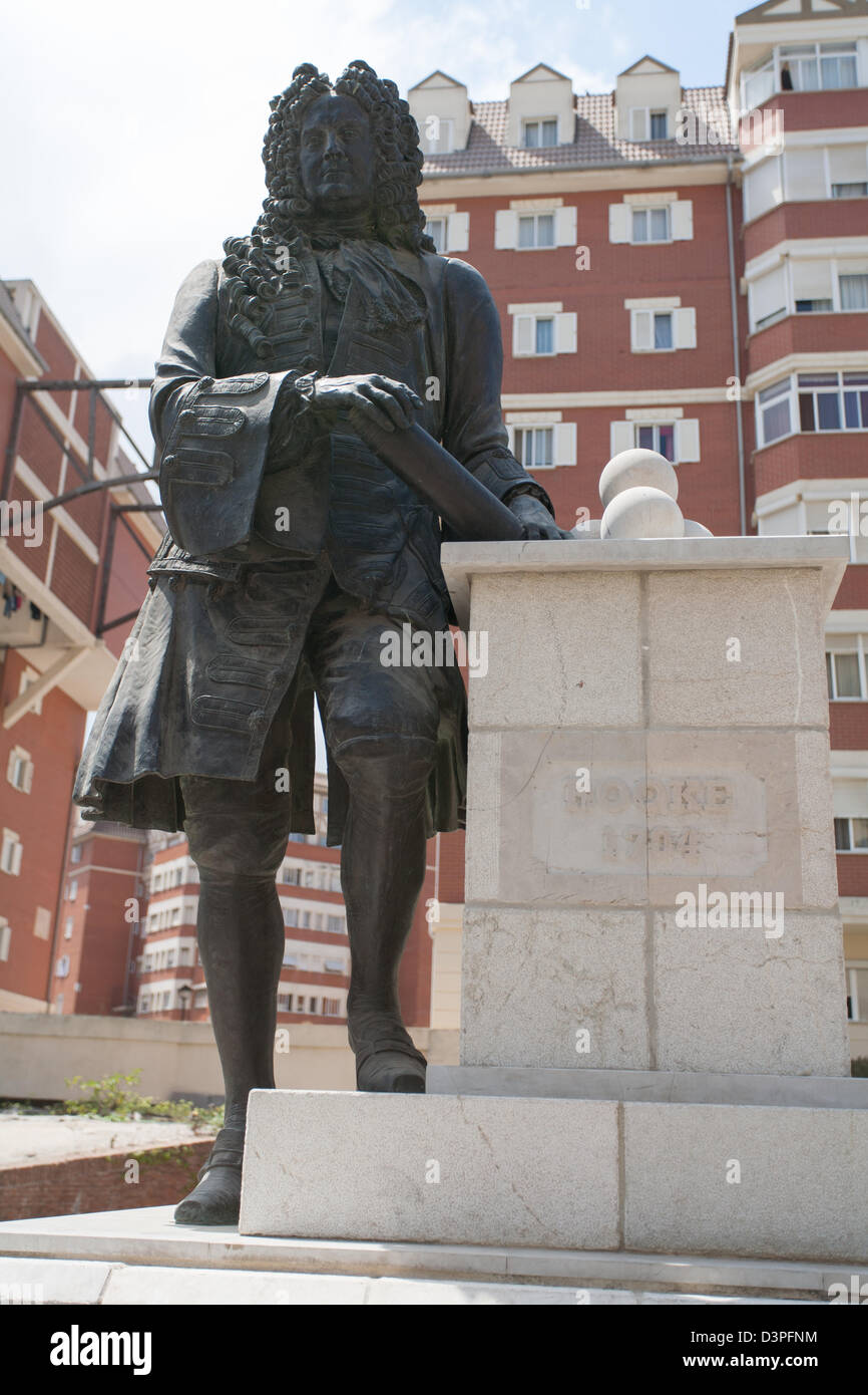 L'ammiraglio della flotta di Sir George Rooke. Statua a Gibilterra Foto Stock