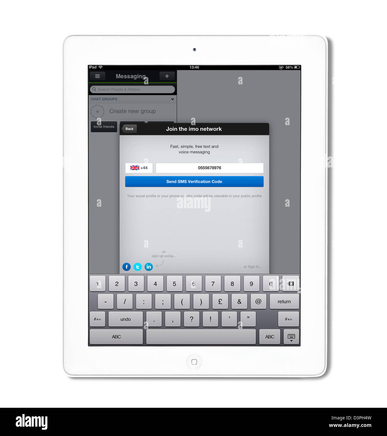 L'IMO app su una quarta generazione di iPad Foto Stock