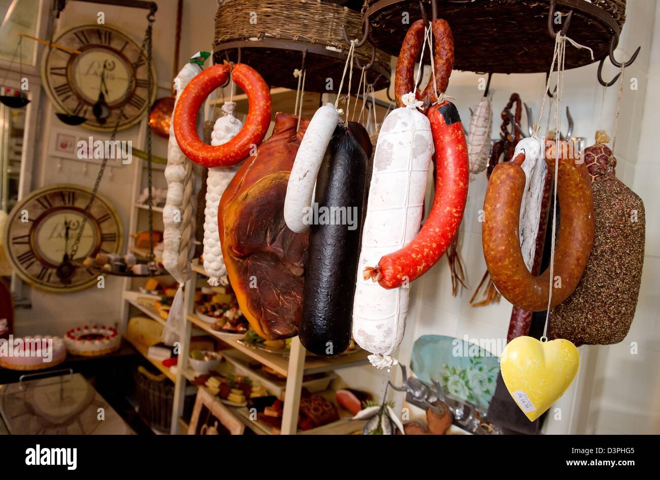 Vari Puntelli Puntelli di agenzia di noleggio asse Mundi, sono in mostra in un magazzino di Amburgo, Germania, 22 febbraio 2013. Foto: Sven Hoppe Foto Stock