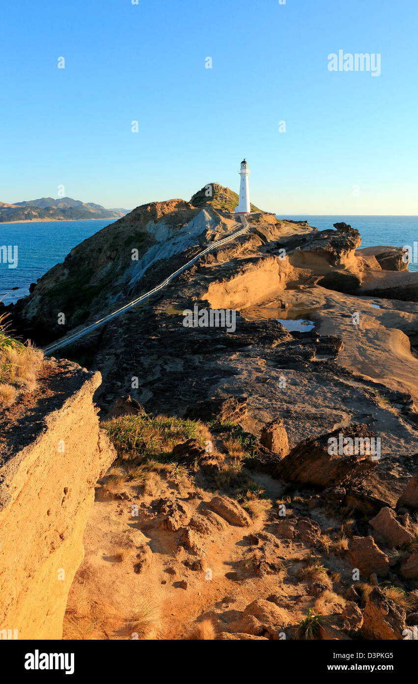 Castlepoint faro all'alba. Foto Stock