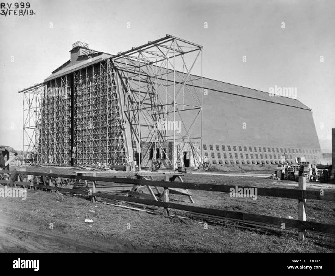 Hangar costruzione Foto Stock