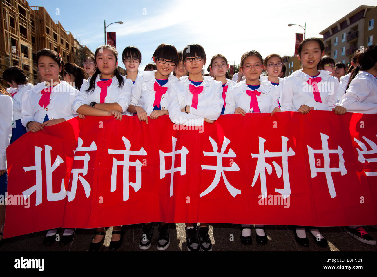 China Town, il Nuovo Anno Cinese Parade, Los Angeles, California, Stati Uniti d'America (2013) Foto Stock