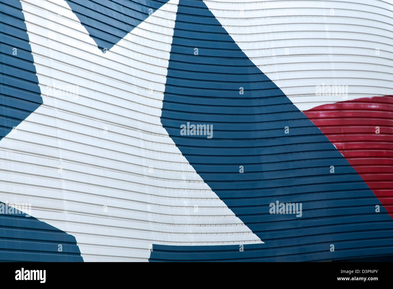 Porzione del Texas bandiera sul lato dell'edificio di San Antonio, Texas, Stati Uniti d'America Foto Stock
