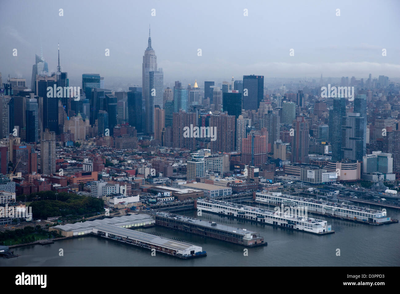 Manhattan West piloni laterali vista aerea da un elicottero Foto Stock