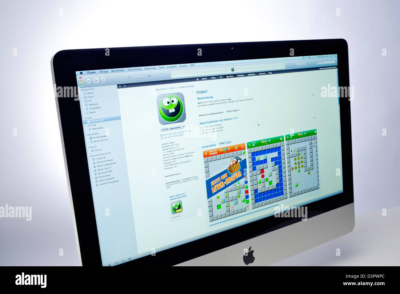 Ad Amburgo in Germania, l'App Store in iTunes multimedia programma di gestione Foto Stock