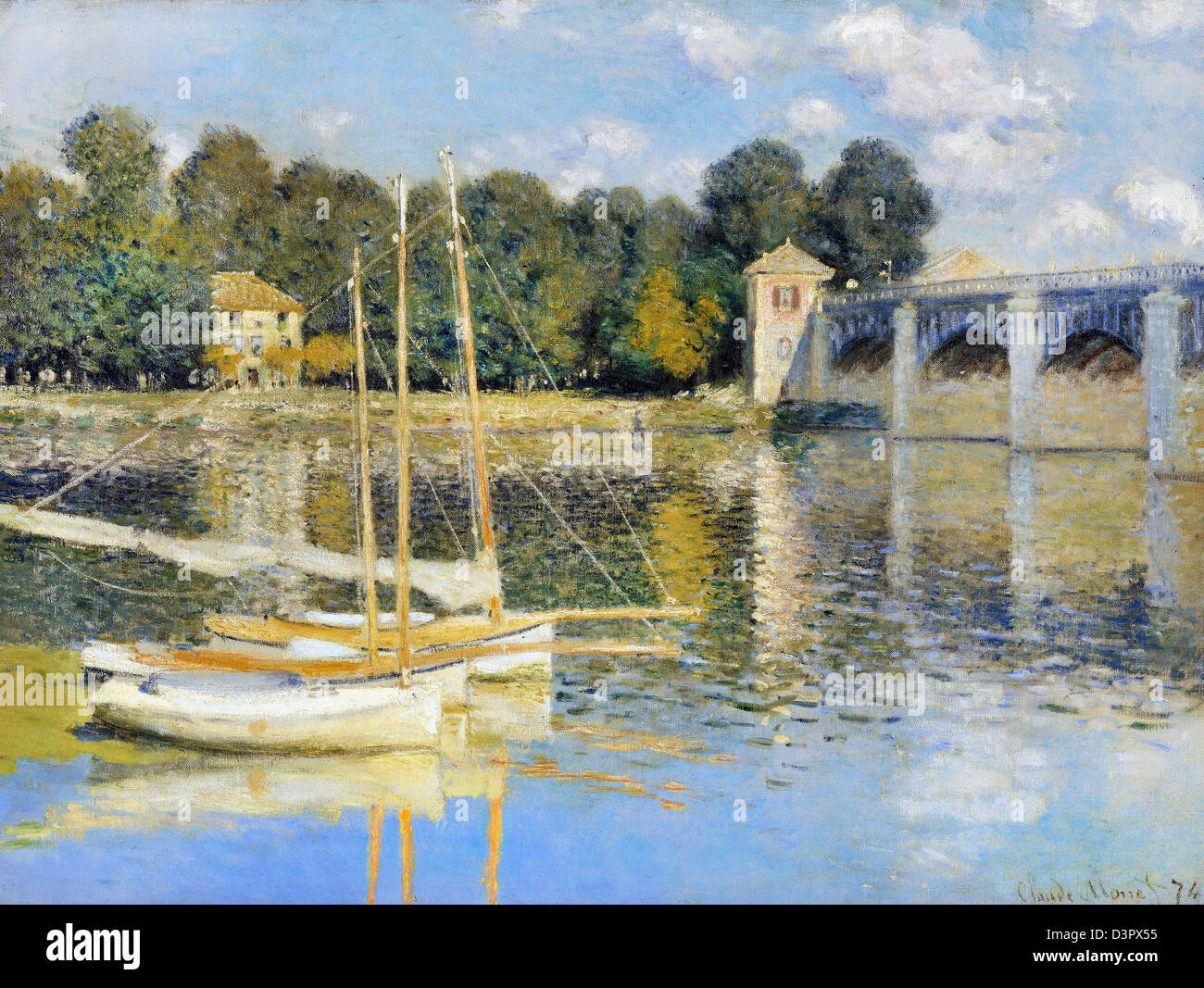 Claude Monet il ponte di Argenteuil 1874 olio su tela. Musée d'Orsay, Parigi, Francia Foto Stock