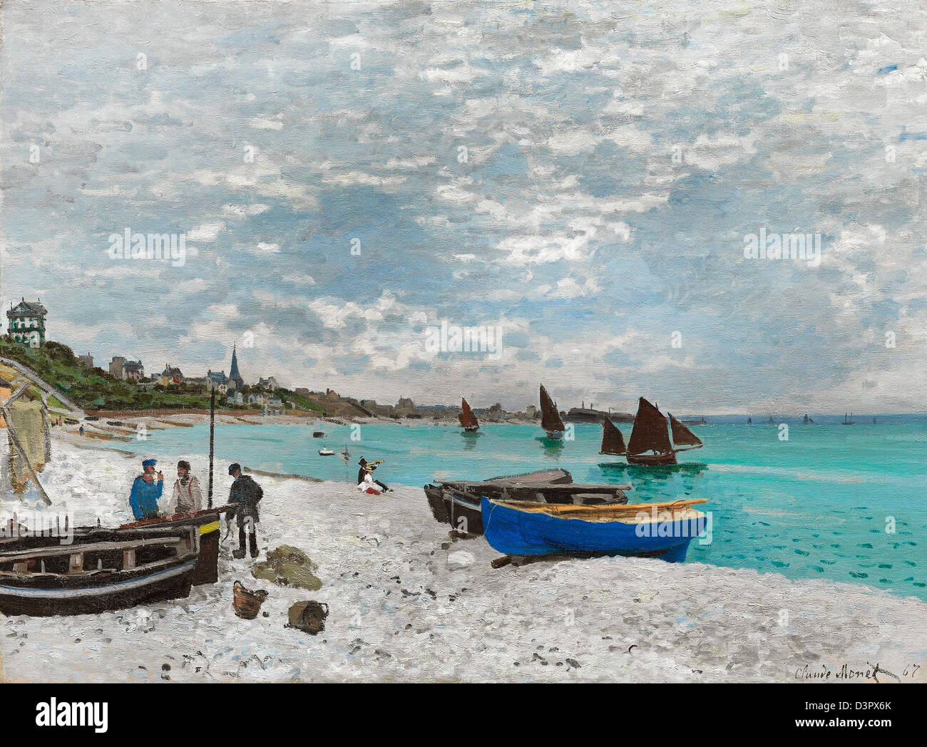 Claude Monet, la spiaggia di Sainte-Adresse 1867 olio su tela. Art Institute of Chicago, Stati Uniti d'America Foto Stock