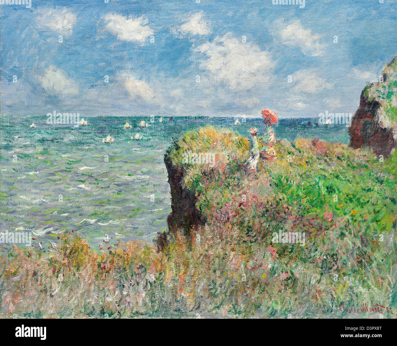 Claude Monet, Cliff Walk a Pourville 1882 olio su tela. Art Institute of Chicago Foto Stock