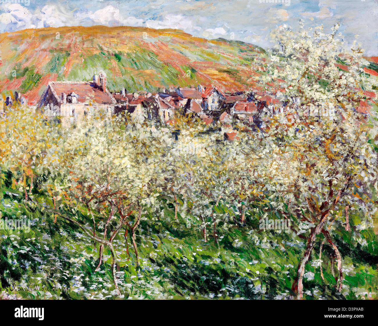 Claude Monet, fioritura degli alberi di Prugne 1879 olio su tela. Museo di Belle Arti di Budapest Foto Stock